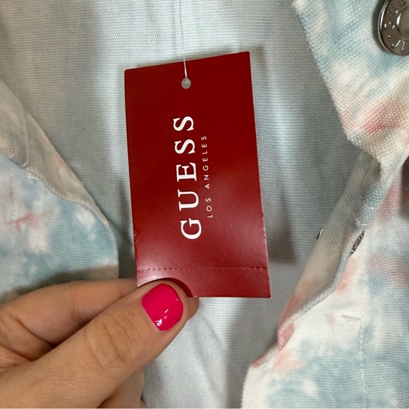 Guess Women's Tie-Dye Jean Jacket - Blue and Pink - Picture 4 of 6
